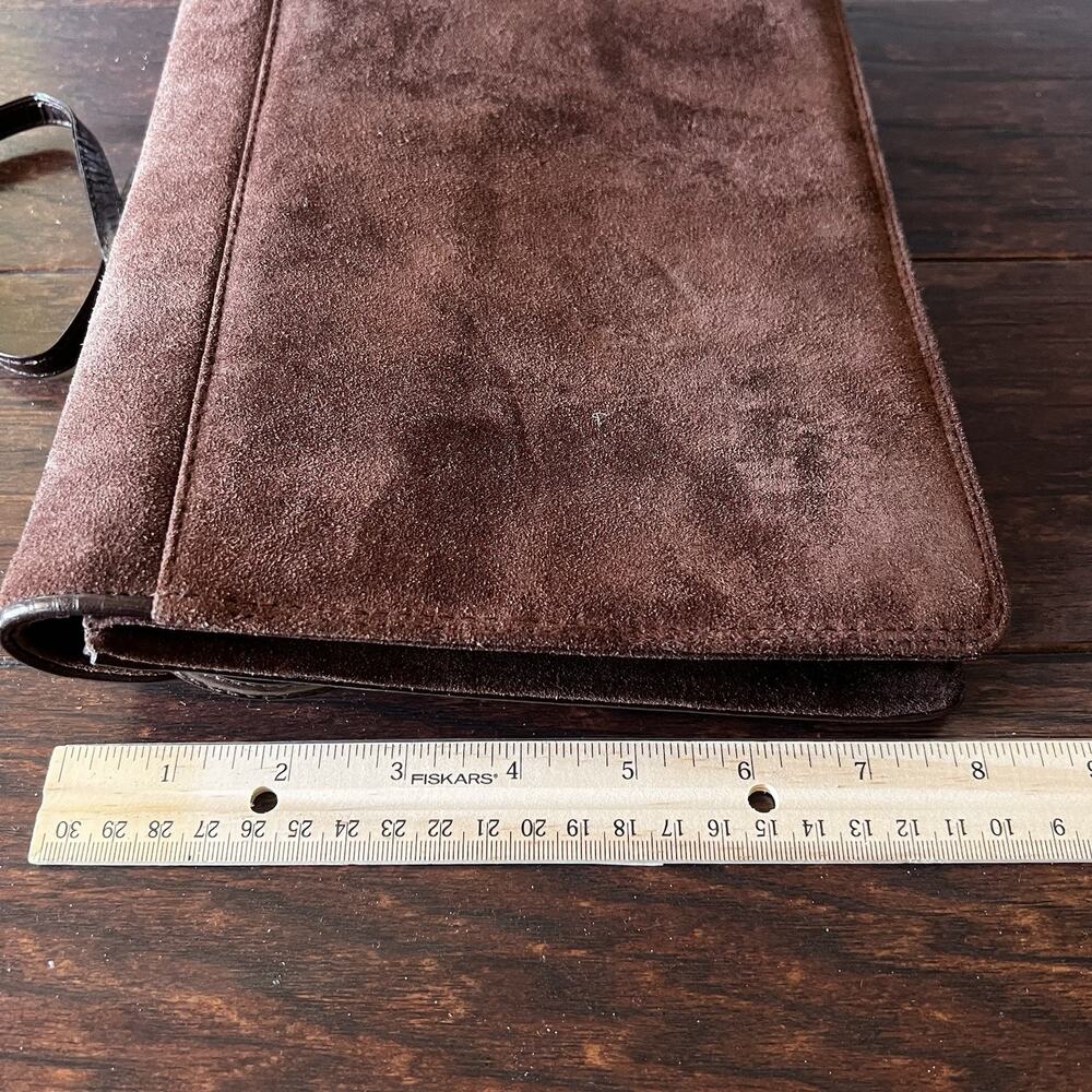 Scepi Women Purse Made In Italy Brown Leather Suede VTG Crossbody Shoulder Bag - Picture 5 of 12